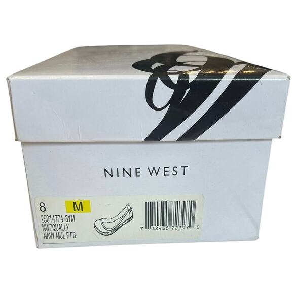 NIB Nine West Flat Espadrilles / Navy & White Striped - 8 - Picture 9 of 10